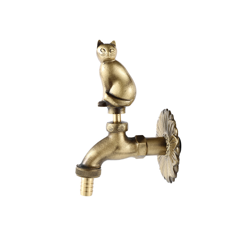 YT3023 robinet en forme de chat couleur laiton antique 1/2"