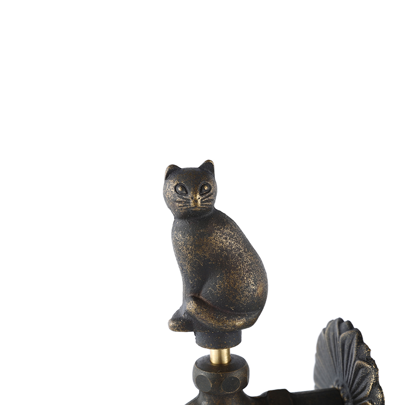 YT3038 robinet en forme de chat, noir ancien1/2"